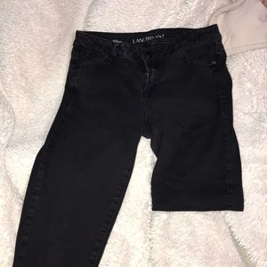 Lane Bryant Black Mid-Rise Skinny Jeans.